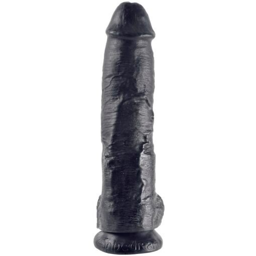 KING COCK - 10 DILDO SCHWARZ MIT EIER 25.4 CM - immagine 2