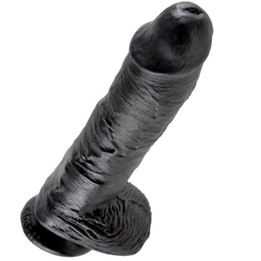 KING COCK - 10 DILDO SCHWARZ MIT EIER 25.4 CM - immagine 4