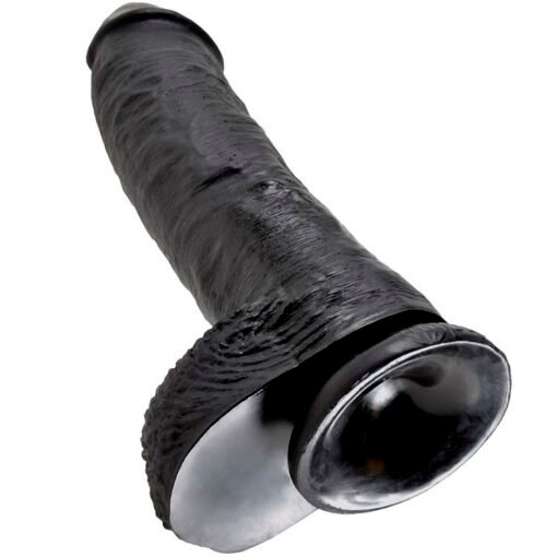 KING COCK - 10 DILDO SCHWARZ MIT EIER 25.4 CM - immagine 5