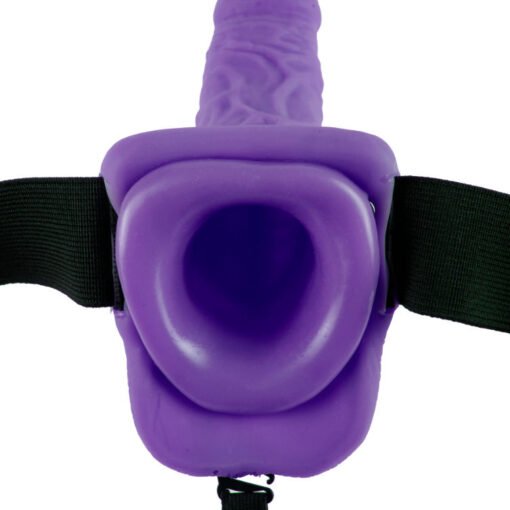 FETISH FANTASY SERIES - SERIES 7 HOLLOW STRAP-ON VIBRANTE CON SFERE 17.8CM VIOLA - immagine 4