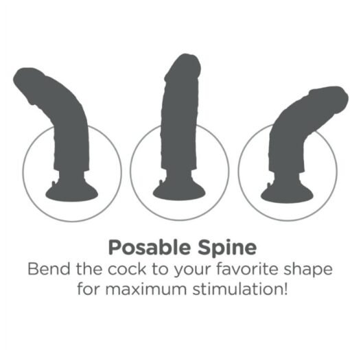 KING COCK - DILDO VIBRATORE 20.32 CM NATURALE - immagine 2