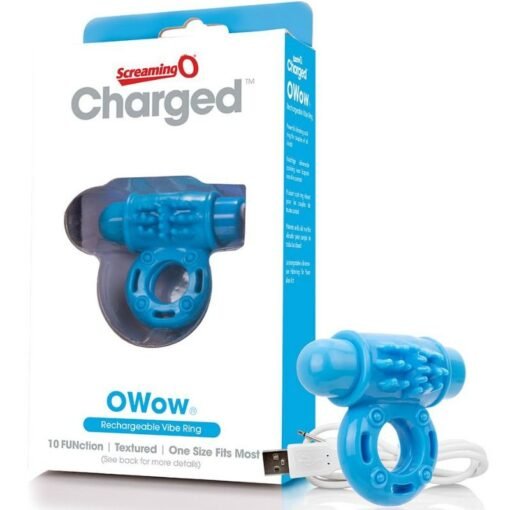 SCREAMING O - VIBRATORE RING WOW RICARICABILE BLU - immagine 2