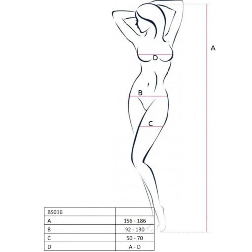 PASSION - WOMAN BS016 BODYSTOCKING BIANCO TAGLIA UNICA - immagine 2