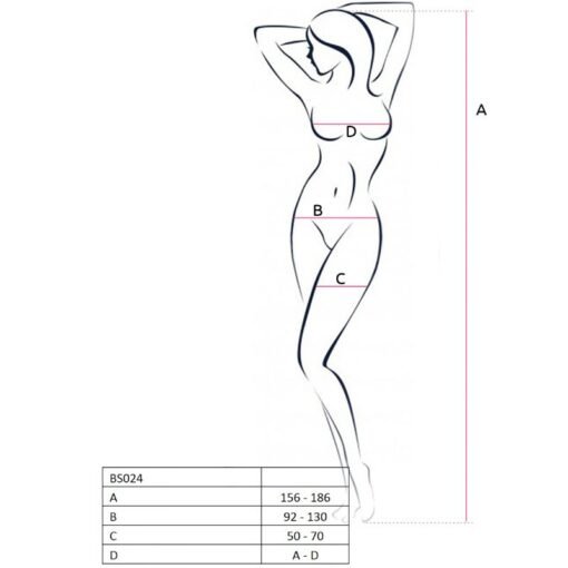PASSION - WOMAN BS024 BODYSTOCKING BIANCO TAGLIA UNICA - immagine 2