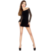 PASSION - WOMAN BS025 BODYSTOCKING ABITO NERO STILE TAGLIA UNICA