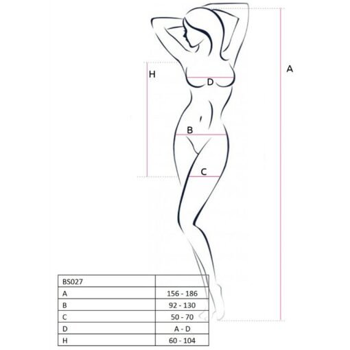 PASSION - WOMAN BS027 BODYSTOCKING ABITO ROSSO STILE TAGLIA UNICA - immagine 2