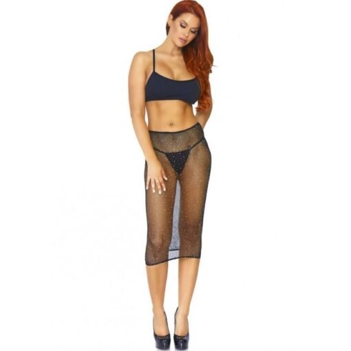 LEG AVENUE - MULTIDRESS A RETE CRISTALLIZZATA NERO OS - immagine 4