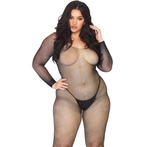 LEG AVENUE - CALZA BODY A RETE CRISTALLIZZATA 1X-2X - immagine 3
