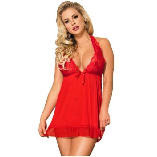 SUBBLIME - BABYDOLL ROSSO MOTIVI FLOREALI NEL SENO S / M - immagine 2