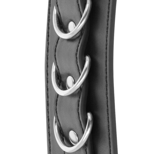 DARKNESS - MANETTE ALLA CAVIGLIA REGOLABILI IN PELLE NERA - immagine 4