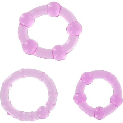 SEVEN CREATIONS - SET DI TRE ANELLI PER PENE LILLA - immagine 2