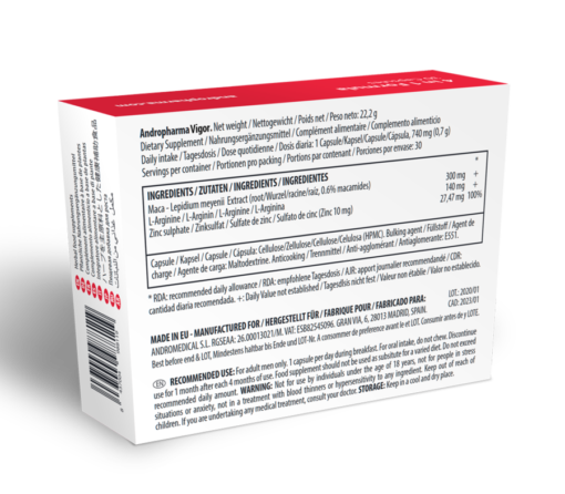 ANDROPHARMA VIGOR - INTEGRATORE PER IL POTENZIAMENTO DELLA LIBIDO - immagine 2