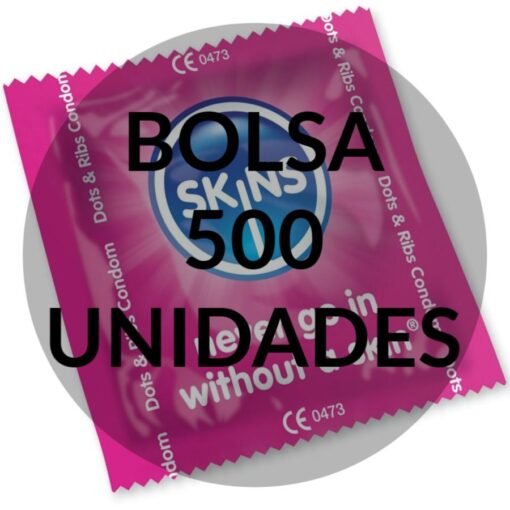 SKINS - PELLI PRESERVATIVI PUNTI E STRISCE BORSA 500 UNITÀ - immagine 2