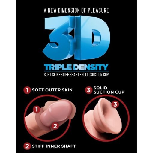 KING COCK - DILDO TRIPLA DENSIT 14 CM - immagine 5