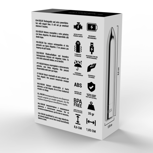 BLACK&SILVER - KAILAN 2 PROIETTILE MAGNETICO VIBRANTE ARGENTO - immagine 6