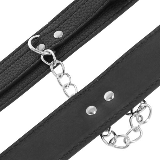DARKNESS - MANETTE IN PELLE STRUTTURATA NERA - immagine 3
