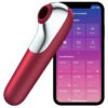 SATISFYER - VIBRATORE E VENTOSA DUAL LOVE CON ARIA PULSATA ROSSO