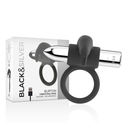 BLACK&SILVER - ANELLO RICARICABILE BURTON 10 MODALITÀ DI VIBRAZIONE - immagine 2
