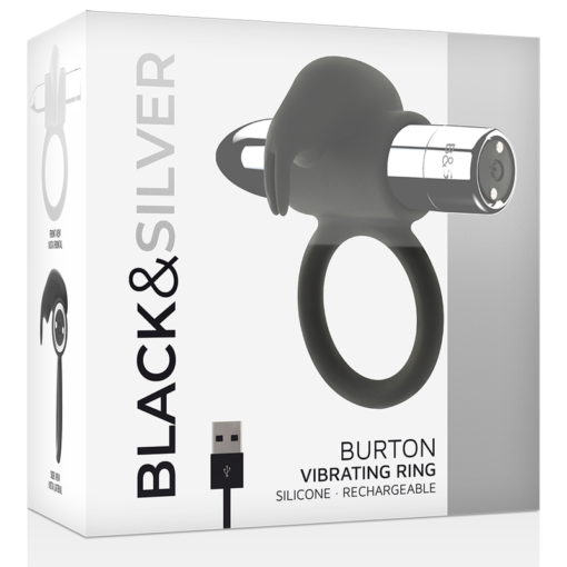 BLACK&SILVER - ANELLO RICARICABILE BURTON 10 MODALITÀ DI VIBRAZIONE - immagine 3