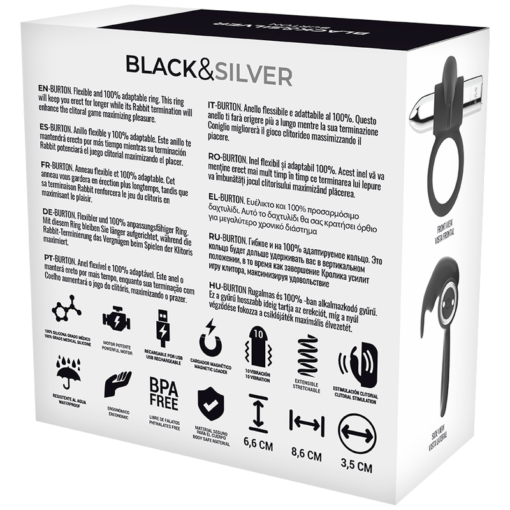 BLACK&SILVER - ANELLO RICARICABILE BURTON 10 MODALITÀ DI VIBRAZIONE - immagine 4