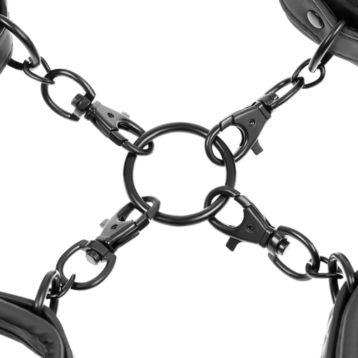 FETISH SUBMISSIVE - SET DI MANETTE PER MANI E CAVIGLIE CON FODERA IN NOPRENE - immagine 7