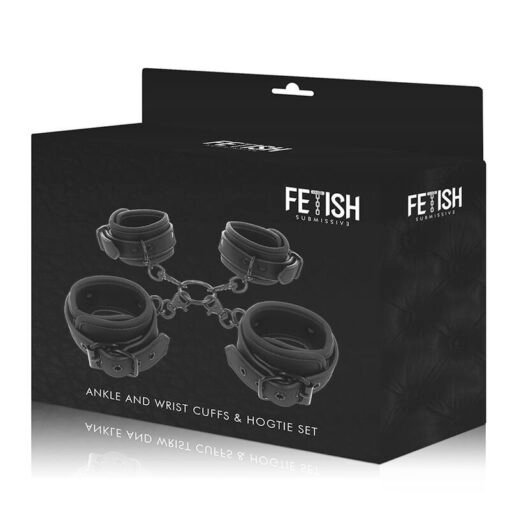 FETISH SUBMISSIVE - SET DI MANETTE PER MANI E CAVIGLIE CON FODERA IN NOPRENE - immagine 10