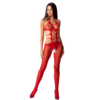 PASSION - WOMAN BS084 BODYSTOCKING ROSSO TAGLIA UNICA