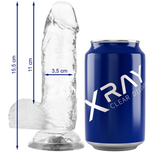 X RAY - IMBRACATURA + CAZZO TRASPARENTE CON SFERE 15.5 CM -O- 3.5 CM - immagine 3