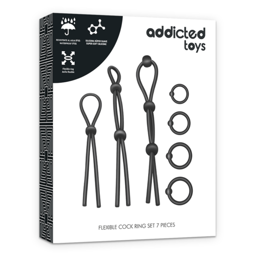 ADDICTED TOYS - SET DI ANELLI PER IL CAZZO FLESSIBILI IN SILICONE 7 PEZZI - immagine 7