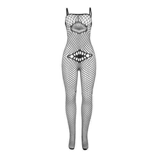 SUBBLIME - 952112 BODYSTOCKING A RETE CON DETTAGLI SU PETTO E PANCIA NERO TAGLIA UNICA - immagine 4