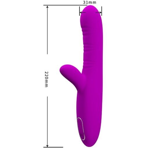 PRETTY LOVE - ANGELIQUE VIBRATORE MULTIFUNZIONE + STIMOLATORE CLITORIDE VIOLA - immagine 3