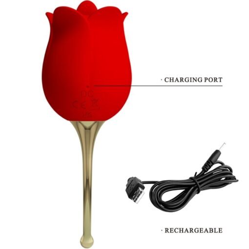 PRETTY LOVE - ROSE LOVER STIMOLATORE CLITORIDEO ROSE 12 VIBRAZIONI ROSSO - immagine 5