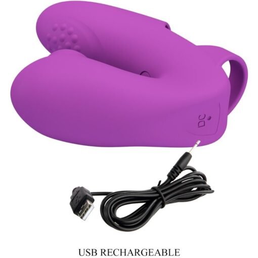 PRETTY LOVE - VIBRATORE DA DITA ATHENA CON STIMOLATORE CLITORIDEO VIOLA - immagine 6