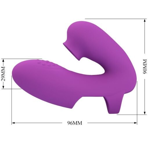 PRETTY LOVE - VIBRATORE DA DITA ATHENA CON STIMOLATORE CLITORIDEO VIOLA - immagine 4