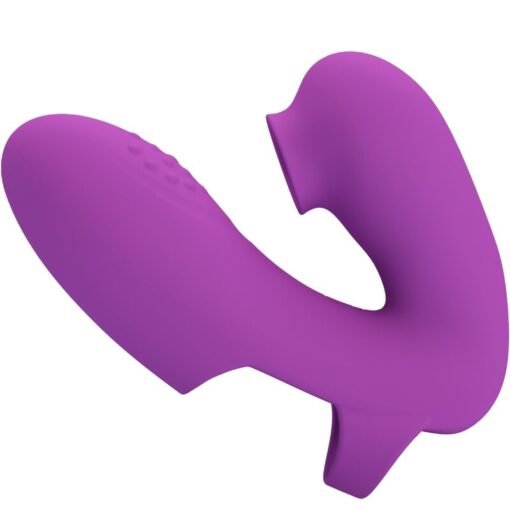 PRETTY LOVE - VIBRATORE DA DITA ATHENA CON STIMOLATORE CLITORIDEO VIOLA - immagine 2