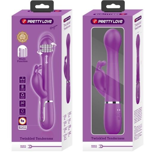 PRETTY LOVE - DEJON 3 IN 1 MULTIFUNZIONE VIBRATORE CONIGLIO VIOLA - immagine 8