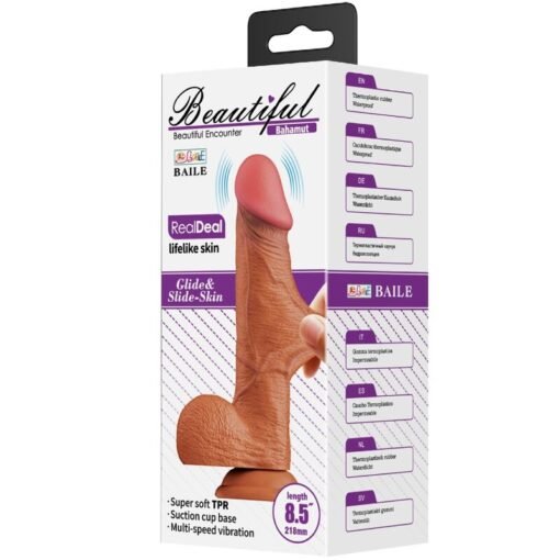 BAILE - BAHAMUT VIBRATORE REALISTICO 21,8 CM CARNE TELECOMANDO - immagine 8