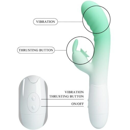 PRETTY LOVE - VIBRATORE CONIGLIO CERBERUS 3O VIBRAZIONI VERDE - immagine 7