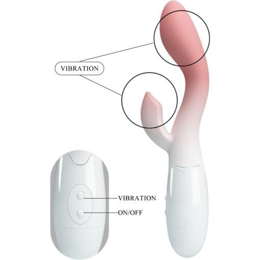 PRETTY LOVE - VIBRATORE PUNTO G LUMINOSO + STIMOLATORE CLITORIDEO 30 VIBRAZIONI ROSA - immagine 3