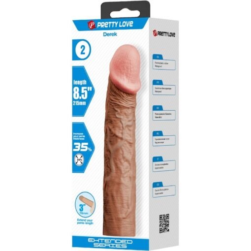 PRETTY LOVE - DEREK GUAINA PER PENE CON ESTENSIONE 7,6 CM MULATTO - immagine 5