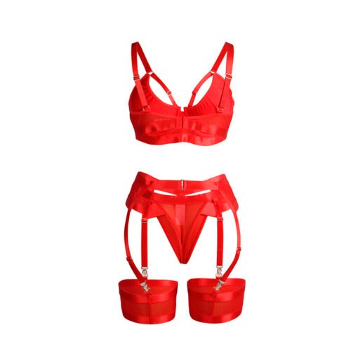 SUBBLIME - 955267 REGGISENO BONDAGE ROSSO CON GIARRETTIERA L/XL - immagine 6