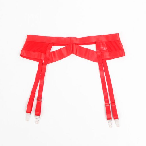 SUBBLIME - 955267 REGGISENO BONDAGE ROSSO CON GIARRETTIERA L/XL - immagine 10