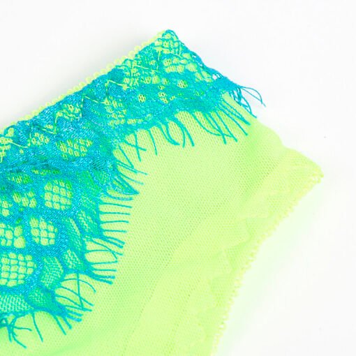 SUBBLIME - 955311 COMPLETO REGGISENO CON PIZZO E LINEE GIARRETRICI VERDE E BLU S/M - immagine 9