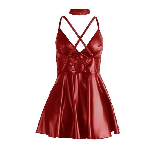 SUBBLIME - 955403 ABITO CON SPALLINE IN PELLE BORDEAUX L/XL - immagine 6