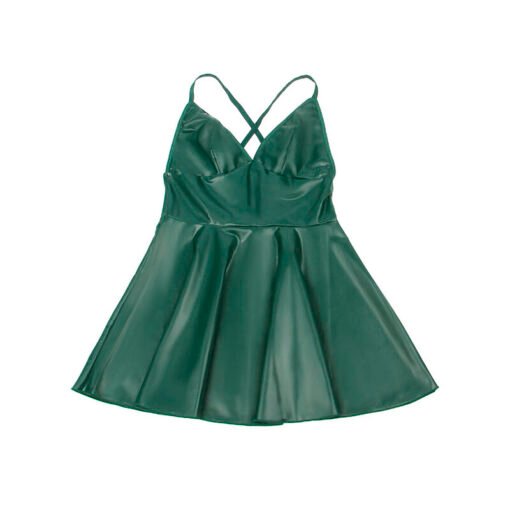 SUBBLIME - 955441 ABITO CON SPALLINE IN PELLE VERDE L/XL - immagine 7