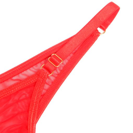 SUBBLIME - 955519 COMPLETO REGGISENO CON CATENE E CUORE IN RETE ROSSO S/M - immagine 7