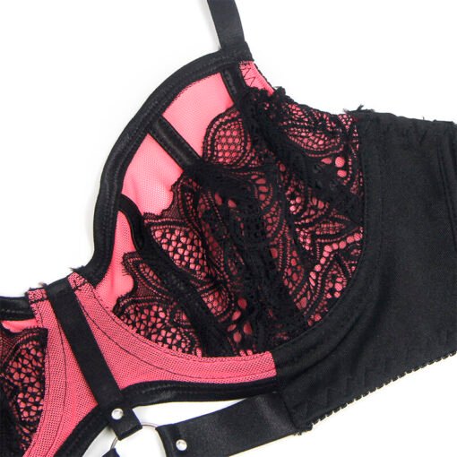 SUBBLIME - 955571 SET REGGISENO IN VERNICE ROSA CON CERNIERA E REGGISENO A RETINO S/M - immagine 8