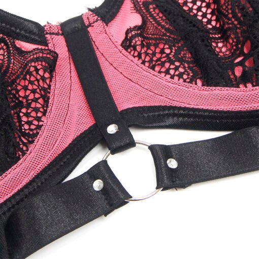 SUBBLIME - 955571 SET REGGISENO IN VERNICE ROSA CON CERNIERA E REGGISENO A RETINO S/M - immagine 9