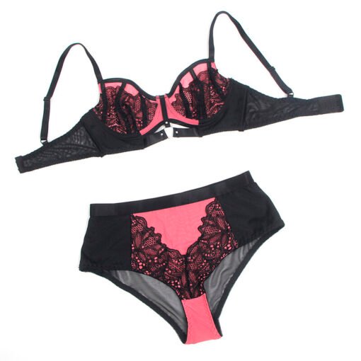 SUBBLIME - 955571 SET REGGISENO IN VERNICE ROSA CON CERNIERA E REGGISENO A RETINO S/M - immagine 6
