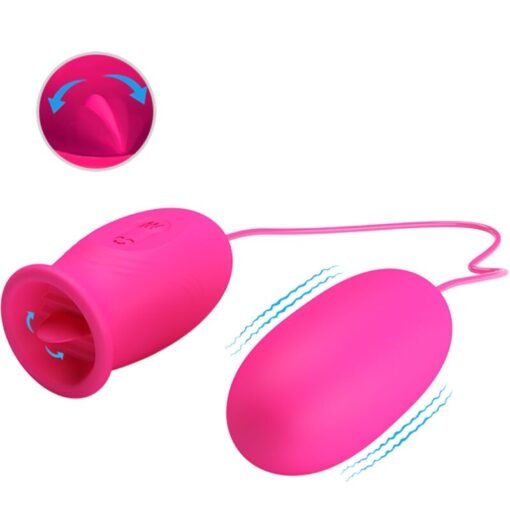 PRETTY LOVE - Ovulo vibrante a forma di margherita + lingua stimolante per il clitoride ROSA - immagine 2